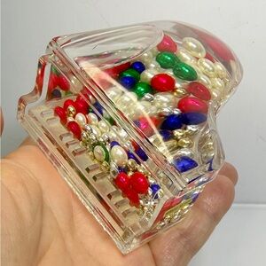 Vintage Colorful Beaded Piano Water Globe / Paperweight… Beautiful!!!!